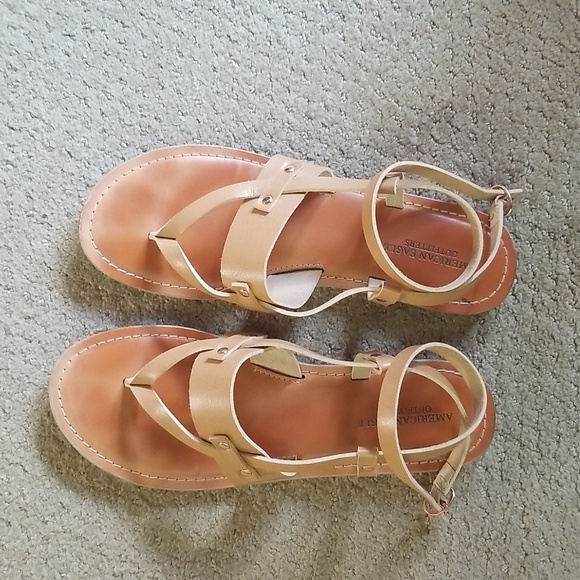 Shoes - American Eagle Tan Strappy Sandals